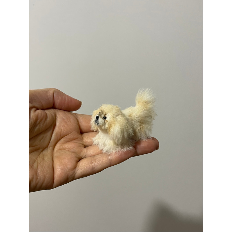 Miniature Dog Dollhouse Miniature Ooak Crocheted Pekingese Puppy Needle Felted Animals I 112 Realis