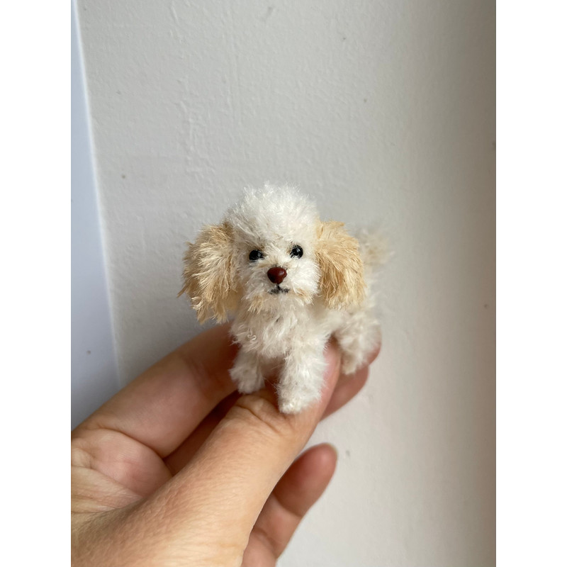 Miniature Dog Dollhouse Miniature Maltese Ooak Crochet Poodle Puppy Needle Felted Animal 112 Realis 9