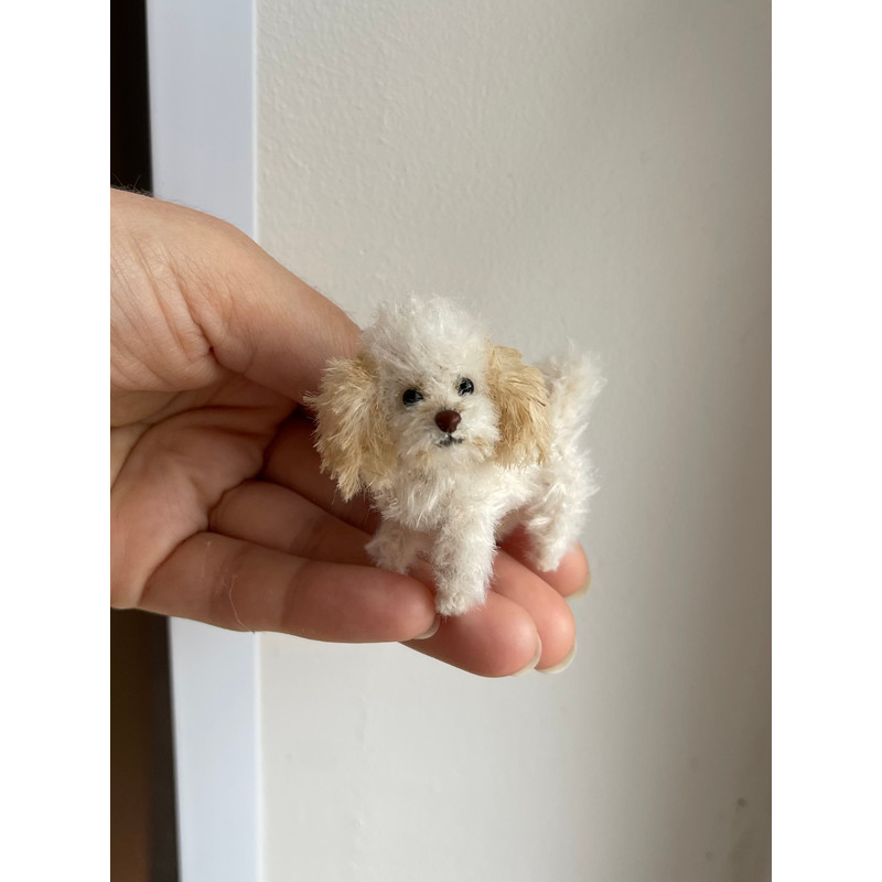 Miniature Dog Dollhouse Miniature Maltese Ooak Crochet Poodle Puppy Needle Felted Animal 112 Realis 4