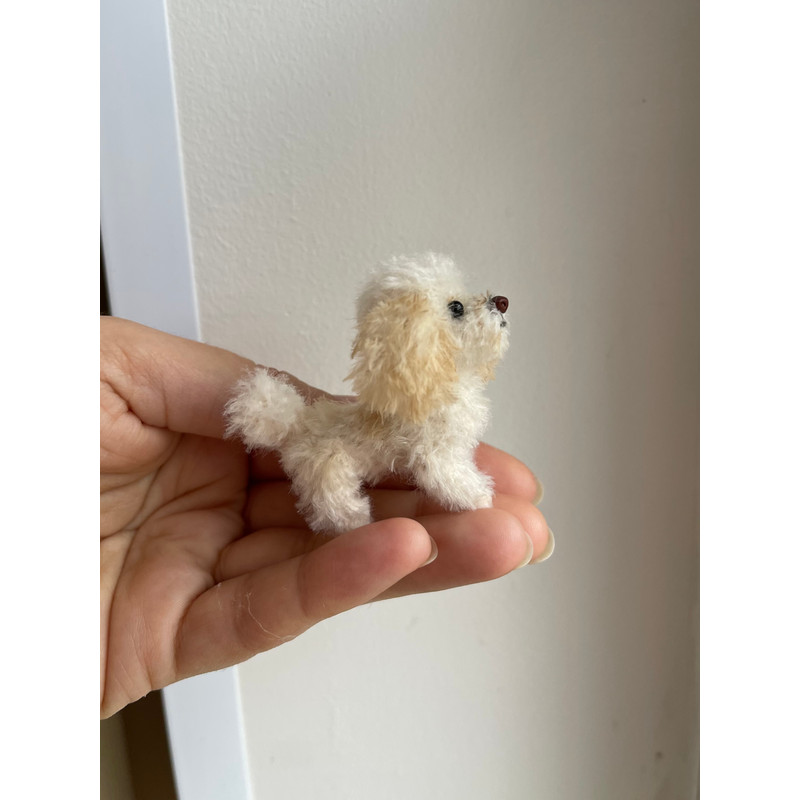 Miniature Dog Dollhouse Miniature Maltese Ooak Crochet Poodle Puppy Needle Felted Animal 112 Realis 5