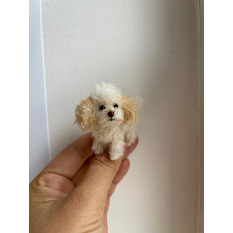 Miniature Dog Dollhouse Miniature Maltese Ooak Crochet Poodle Puppy Needle Felted Animal 112 Realis 7