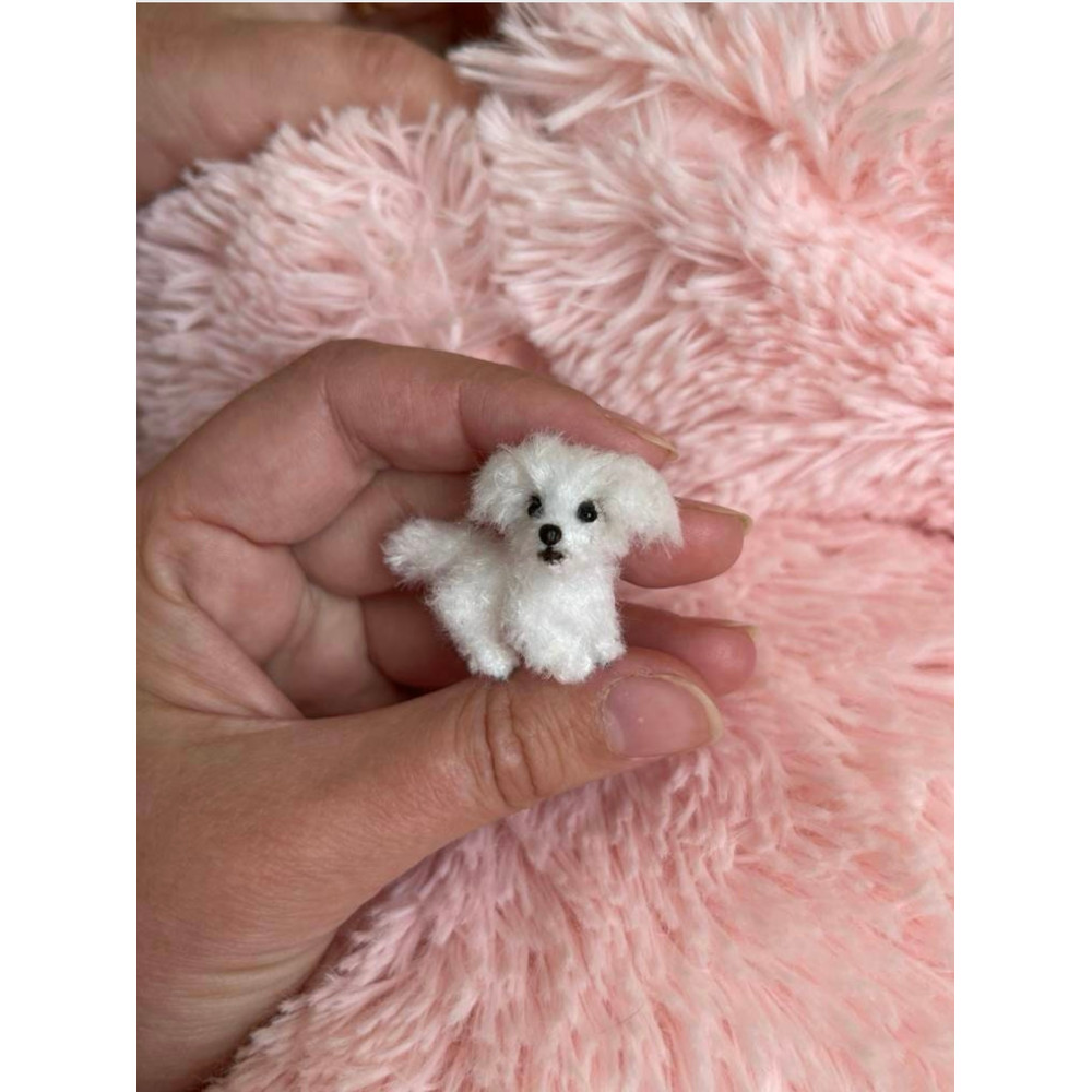 Miniature Dog Dollhouse Miniatures Maltese Ooak Crochet Poodle Puppy Needle Felted Animals 112 Real 3
