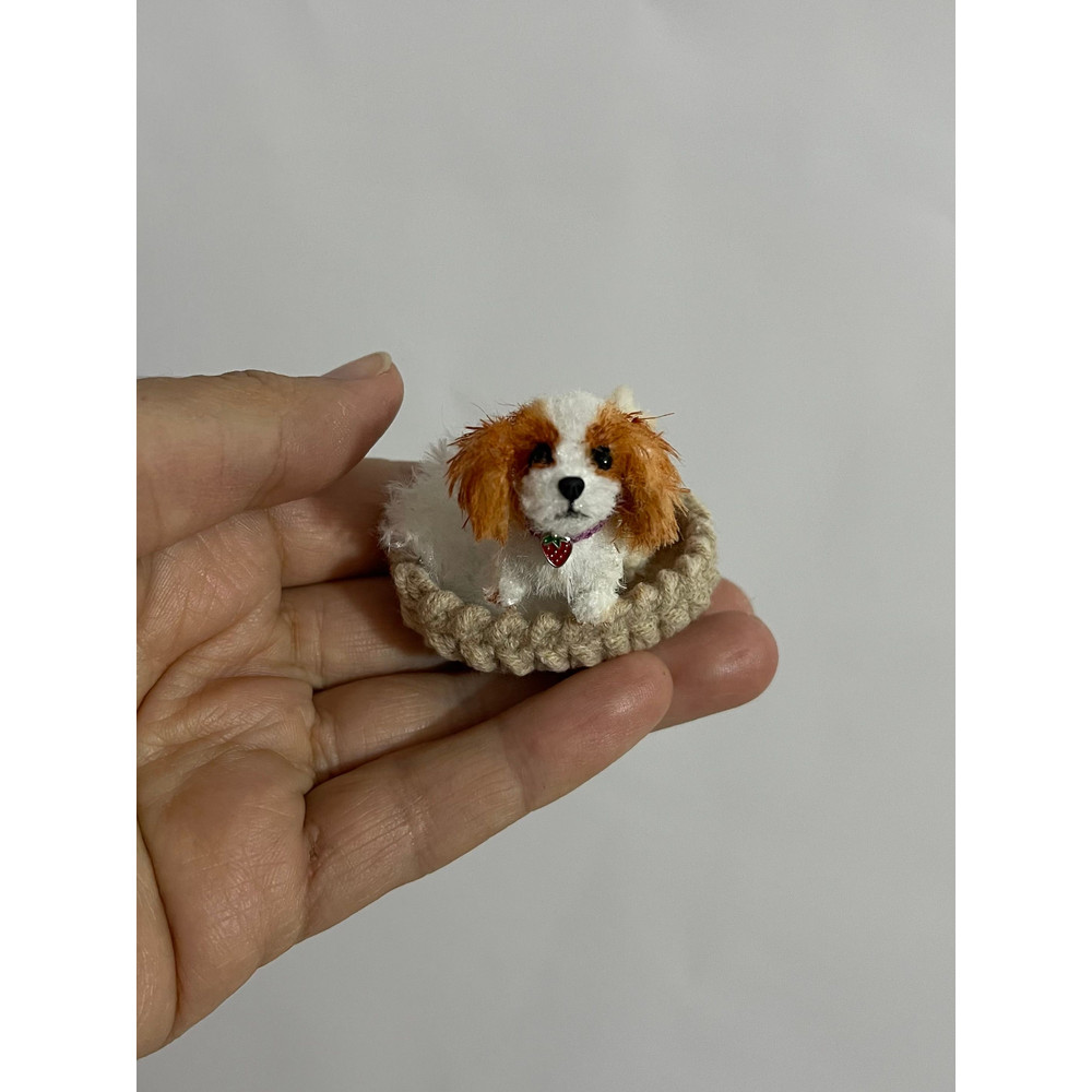 Miniature Dog Dollhouse Ooak Crochet Spaniel Puppy Needle Felted Animal 112 Realistic Blythe Pet To 0