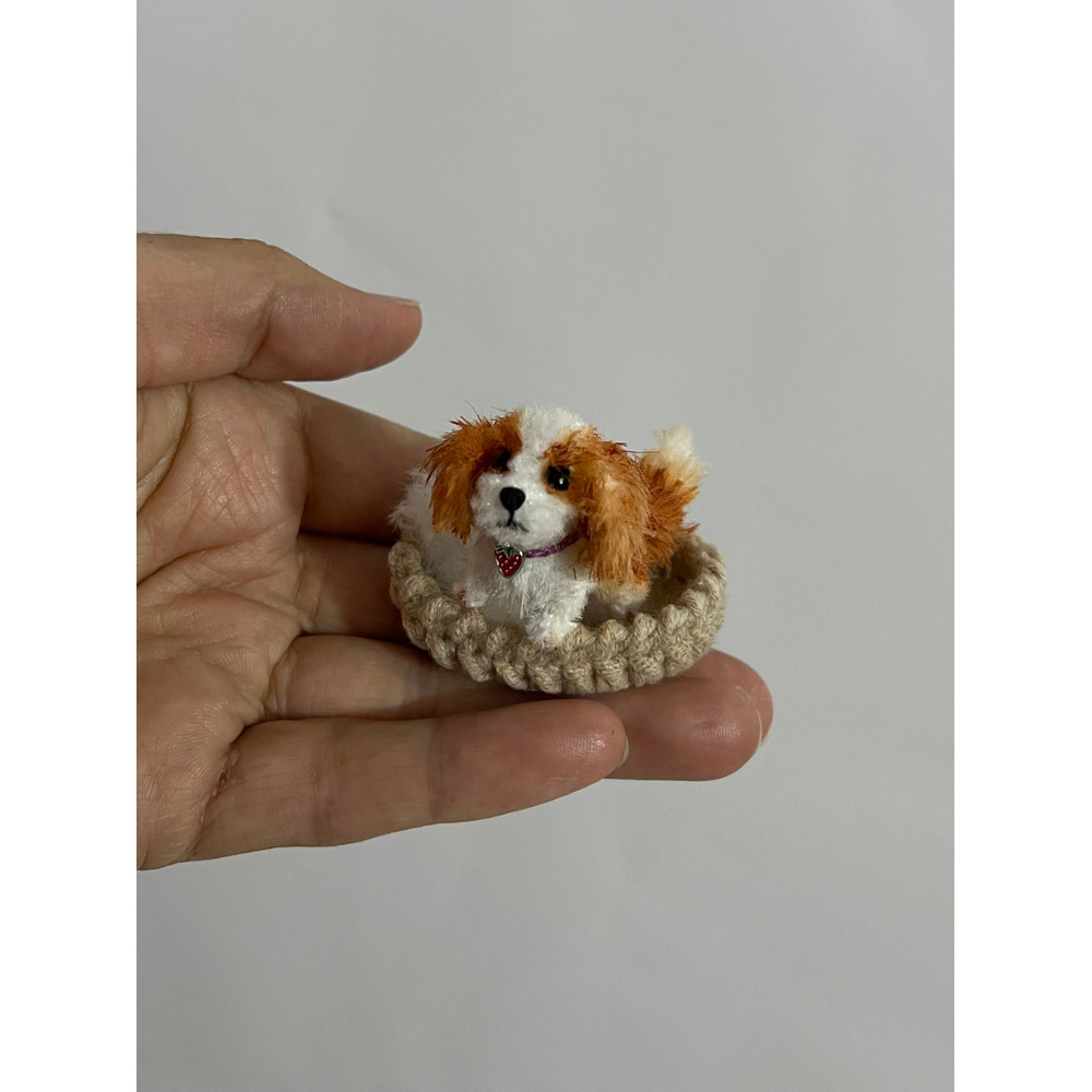 Miniature Dog Dollhouse Ooak Crochet Spaniel Puppy Needle Felted Animal 112 Realistic Blythe Pet To 1