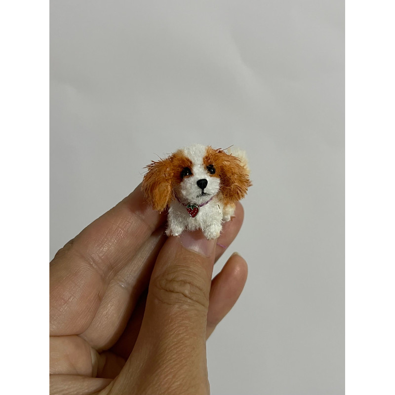 Miniature Dog Dollhouse Ooak Crochet Spaniel Puppy Needle Felted Animal 112 Realistic Blythe Pet To 9
