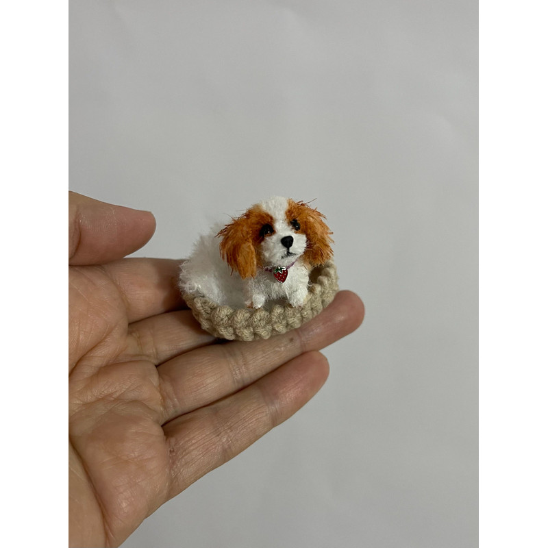 Miniature Dog Dollhouse Ooak Crochet Spaniel Puppy Needle Felted Animal 112 Realistic Blythe Pet To 4