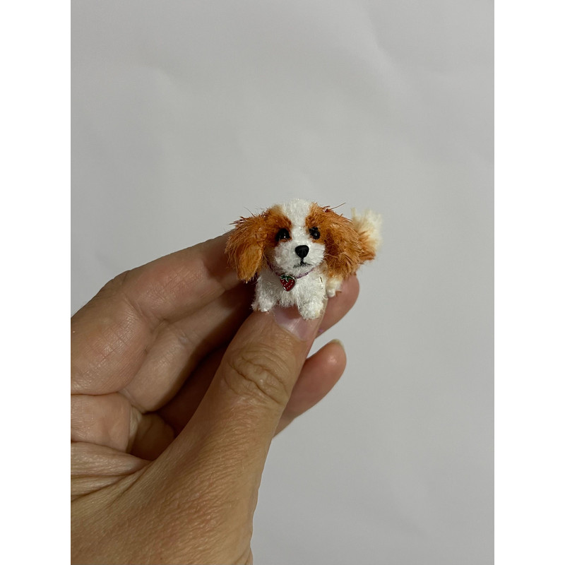 Miniature Dog Dollhouse Ooak Crochet Spaniel Puppy Needle Felted Animal 112 Realistic Blythe Pet To 7