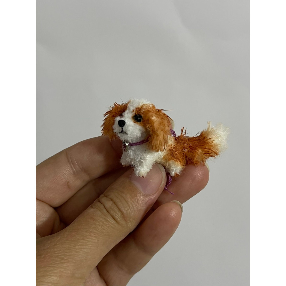 Miniature Dog Dollhouse Ooak Crochet Spaniel Puppy Needle Felted Animal 112 Realistic Blythe Pet To 8