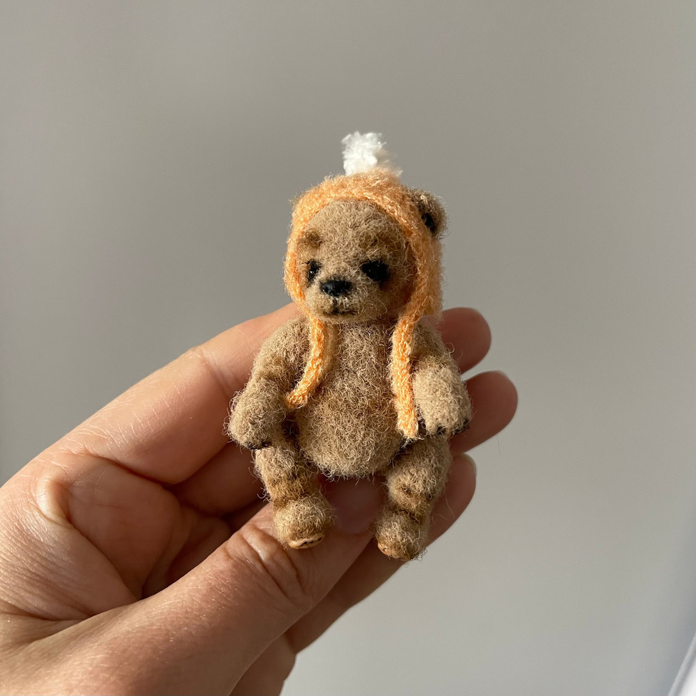 Tiny Teddy Bear Miniature Bear Cute Little Baby Bear Toy Crochet Bear Brown Bear Plushie Collectibl 5