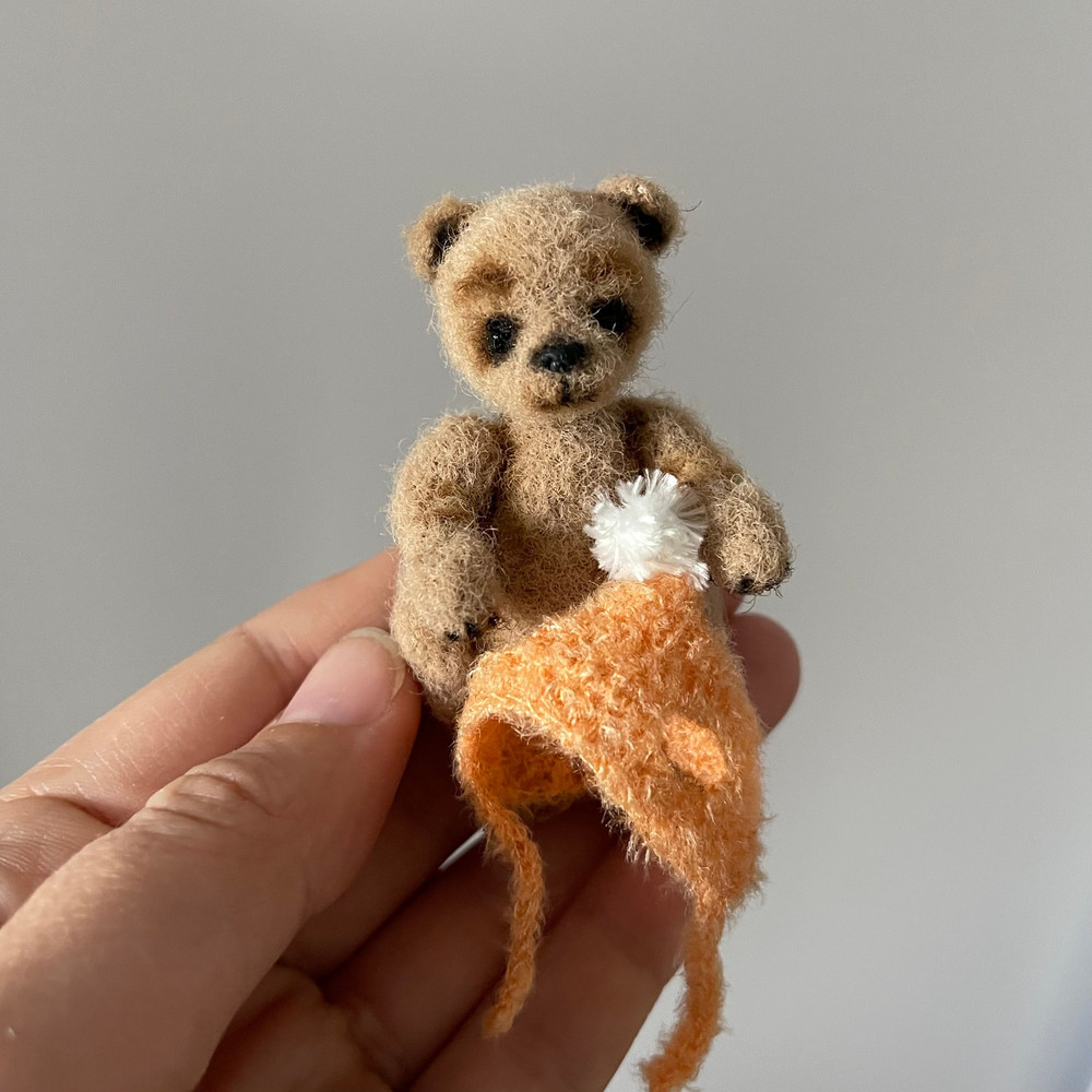 Tiny Teddy Bear Miniature Bear Cute Little Baby Bear Toy Crochet Bear Brown Bear Plushie Collectibl 8