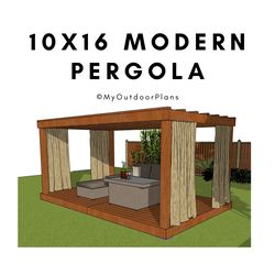 10x16 Modern Pergola Plans