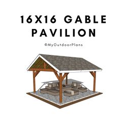 16x16 Gable Pavilion Plans