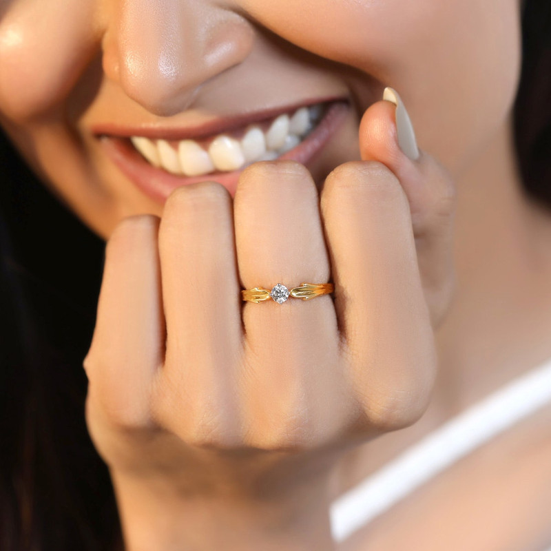 14k Gold Diamond Spiral Ring Zoie Ring Diamond Wrap Ring Swirl Diamond Ring Dainty Diamond Ring 1