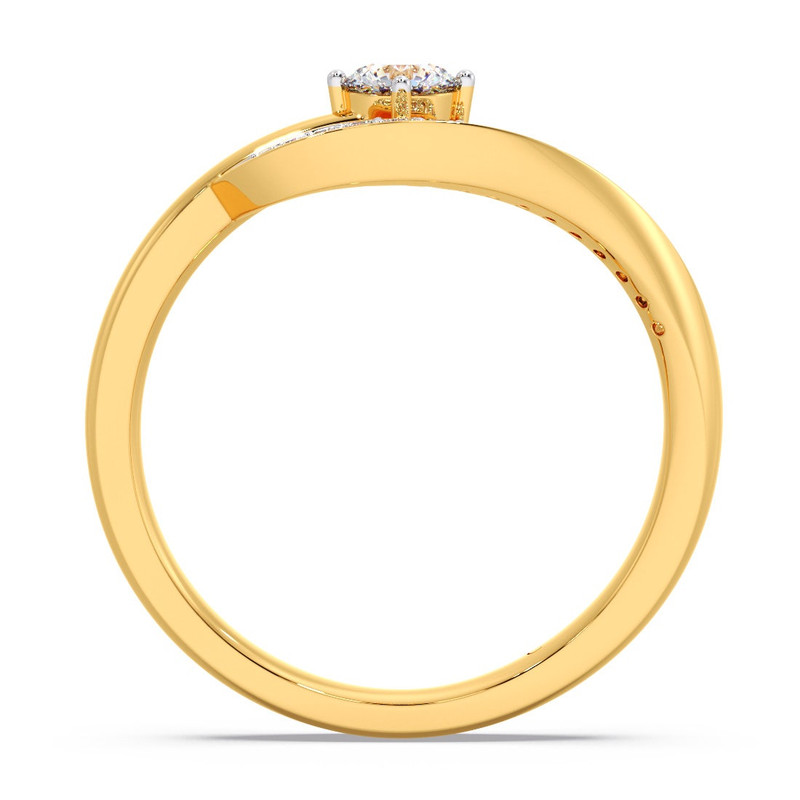 Unique Diamond Wedding Band Unique Nesting Ring Pear Diamond Bezel Ring Contour Ring 14K Gold Band 3