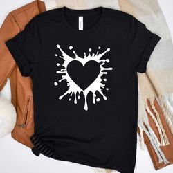 black heart splatter tshirt, valentines day gift shirt, big hearts,heart fighter tshirt ,heart tshirt,gifts for mom