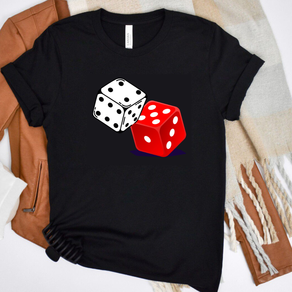 Dice Tshirt Funny Tshirt Shirt Red And White DiceGraphic Shirt Unisex Tshirt 0