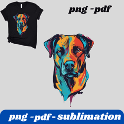 colorful dog love png - vibrant dog lover clipart - dog digital sublimation - artistic pet design for t-shirts & gifts