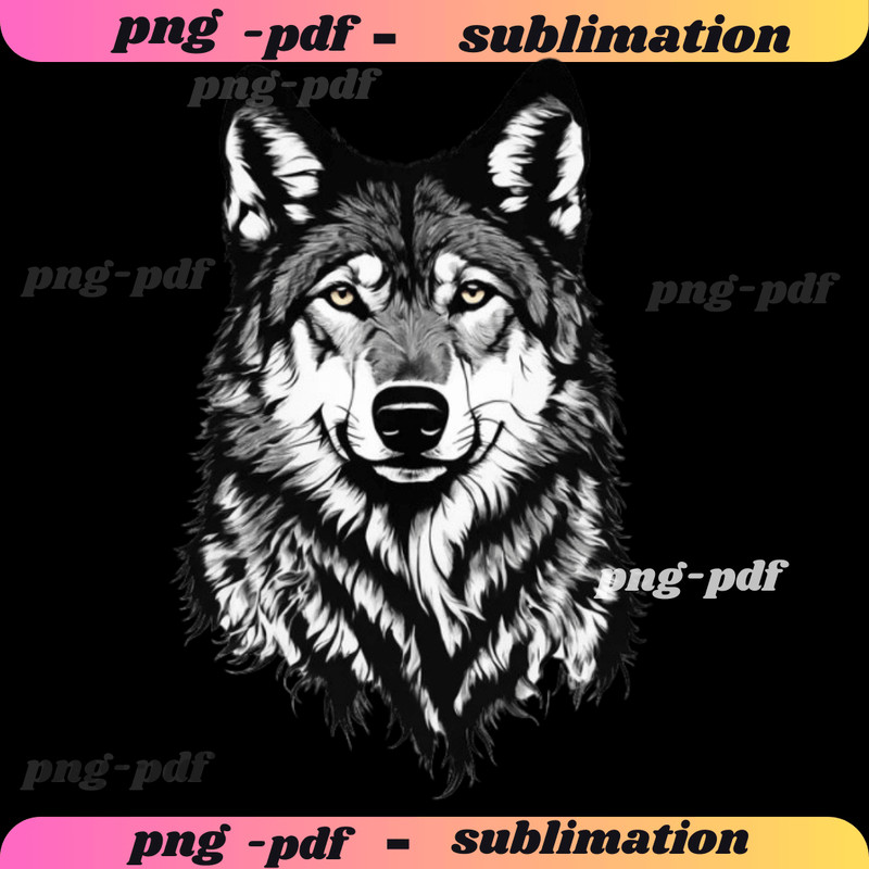 Wolf PngDigital PrintTshirt DesignPrintable Png Pdf300 Dpi PngSweatshirt DesignPngTshirt PngAI Art 0