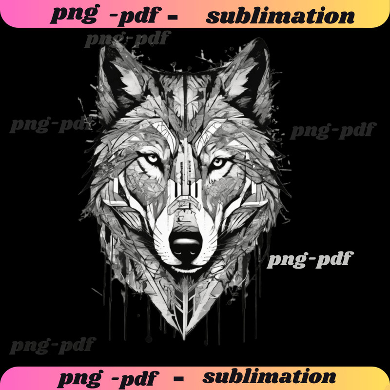 Wolf PngDigital PrintTshirt DesignPrintable Png Pdf300 Dpi PngSweatshirt DesignPngTshirt PngAI Art 0