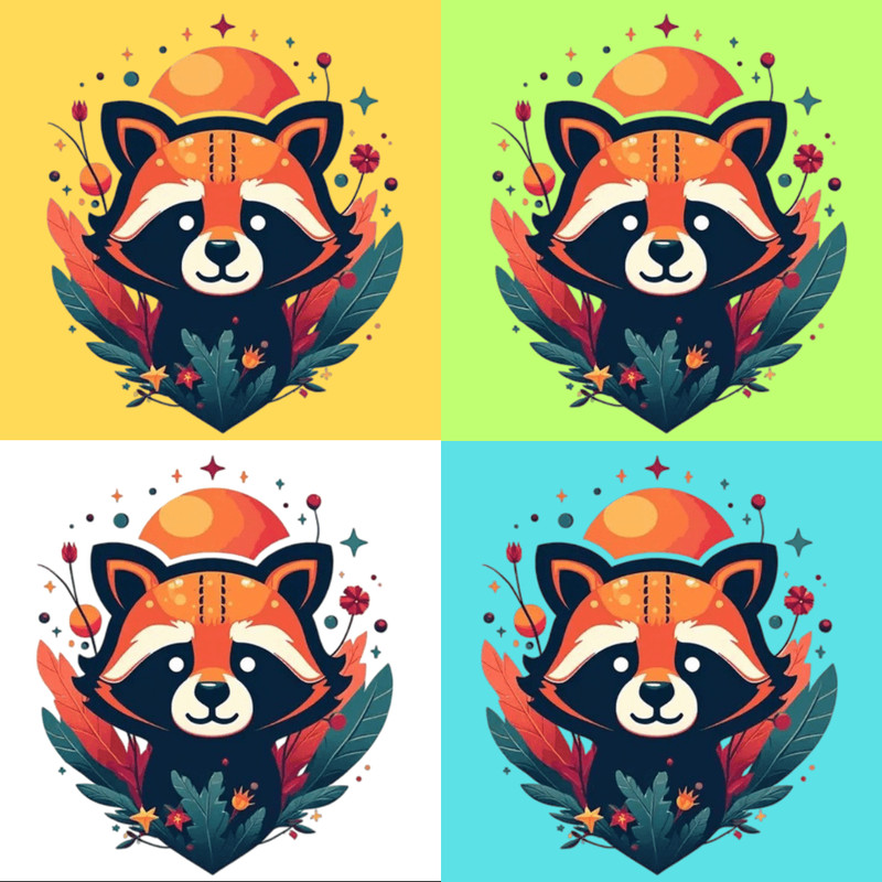 Fox PNG Colorful Fox Head Fox Shirt Sublimation Fox Portrait Transparent Design DTG Printing 2