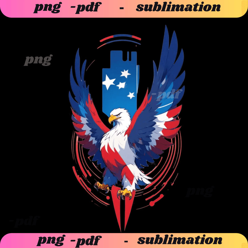 Eagle With American Flag S PNG USA Patriotic Eagle Cut File 4th Of July Sublimation American Flag S 0