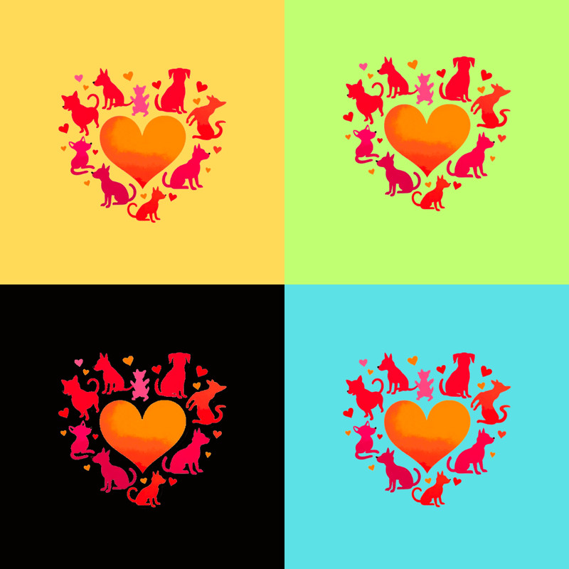 Cute Cat Dog Clipart 13 HighQuality Designs Heartwarming Cat Dog Friendship Clipart Bundle Pet 2