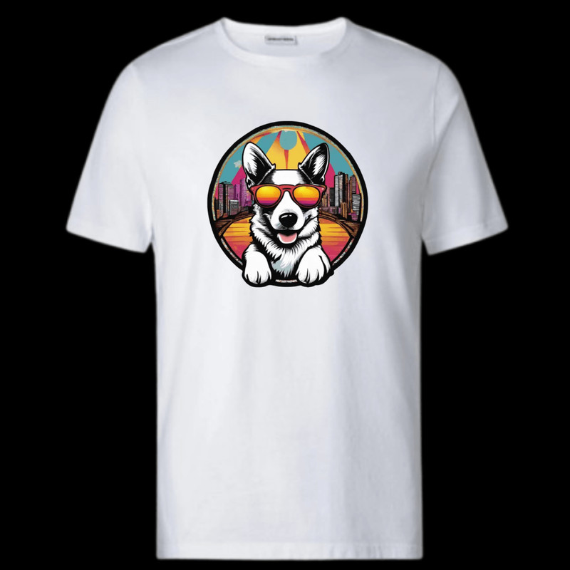 Colorful Dog Clipart With Sunglasses Retro Sublimation Printable Design For T Shirts Tote Bags Mug 1