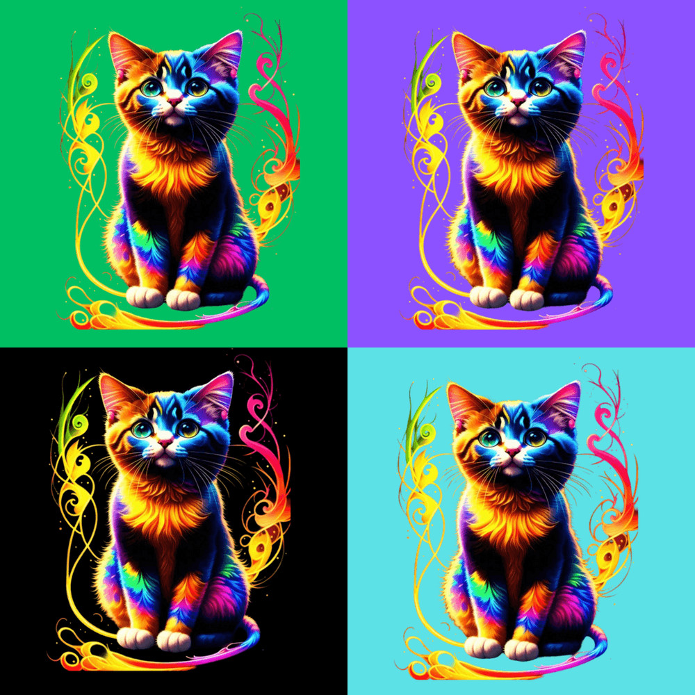 Watercolor Rainbow Colored Kitten Clipart Colorful Butterfly Kitten PNG For TShirt Mug Tumbler Subl 2