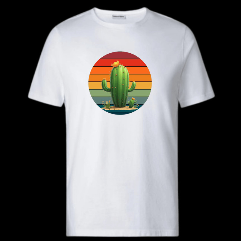 Retro Arizona Desert Vibes TShirt Design Vintage Cactus Illustration With Birds And Sunset Southwes 1
