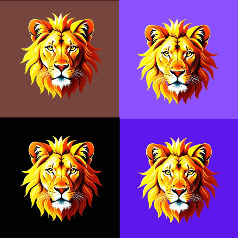 Lion Tshirt Design Neon Colored Lion Design Wall Art Home Design Clothing Design Tshirt Sweatshirt 2