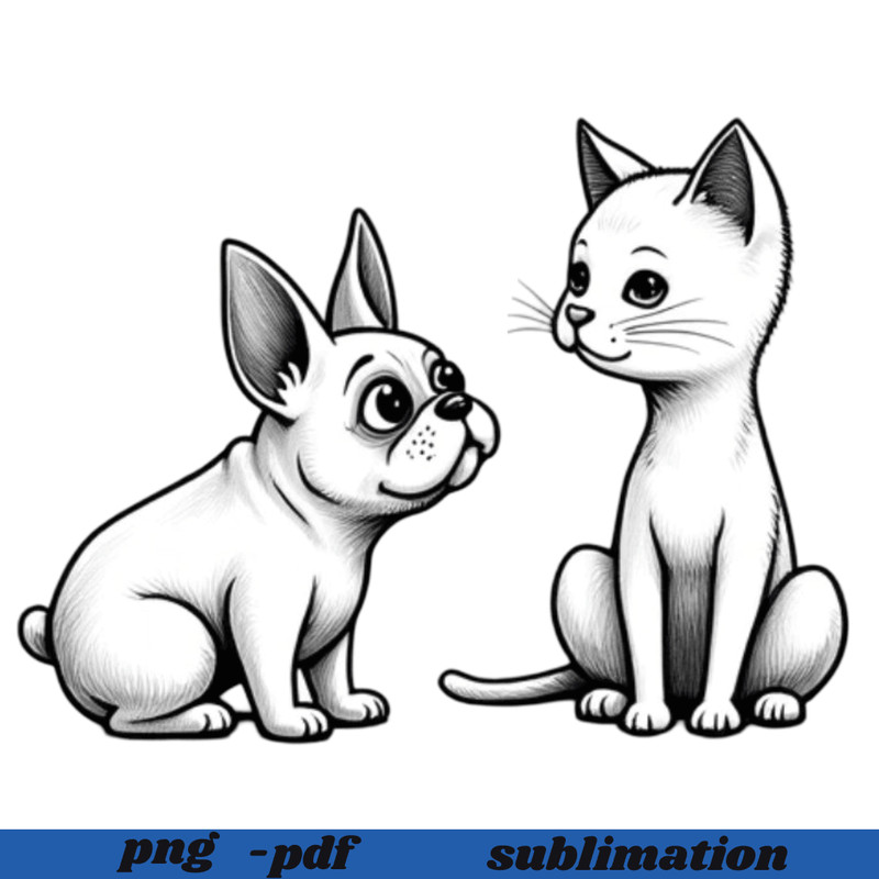 Cat Dog Clipart  Heartwarming Cat  Dog Friendship Clipart Bundle  10 HighQuality Designs  Pet Art   0