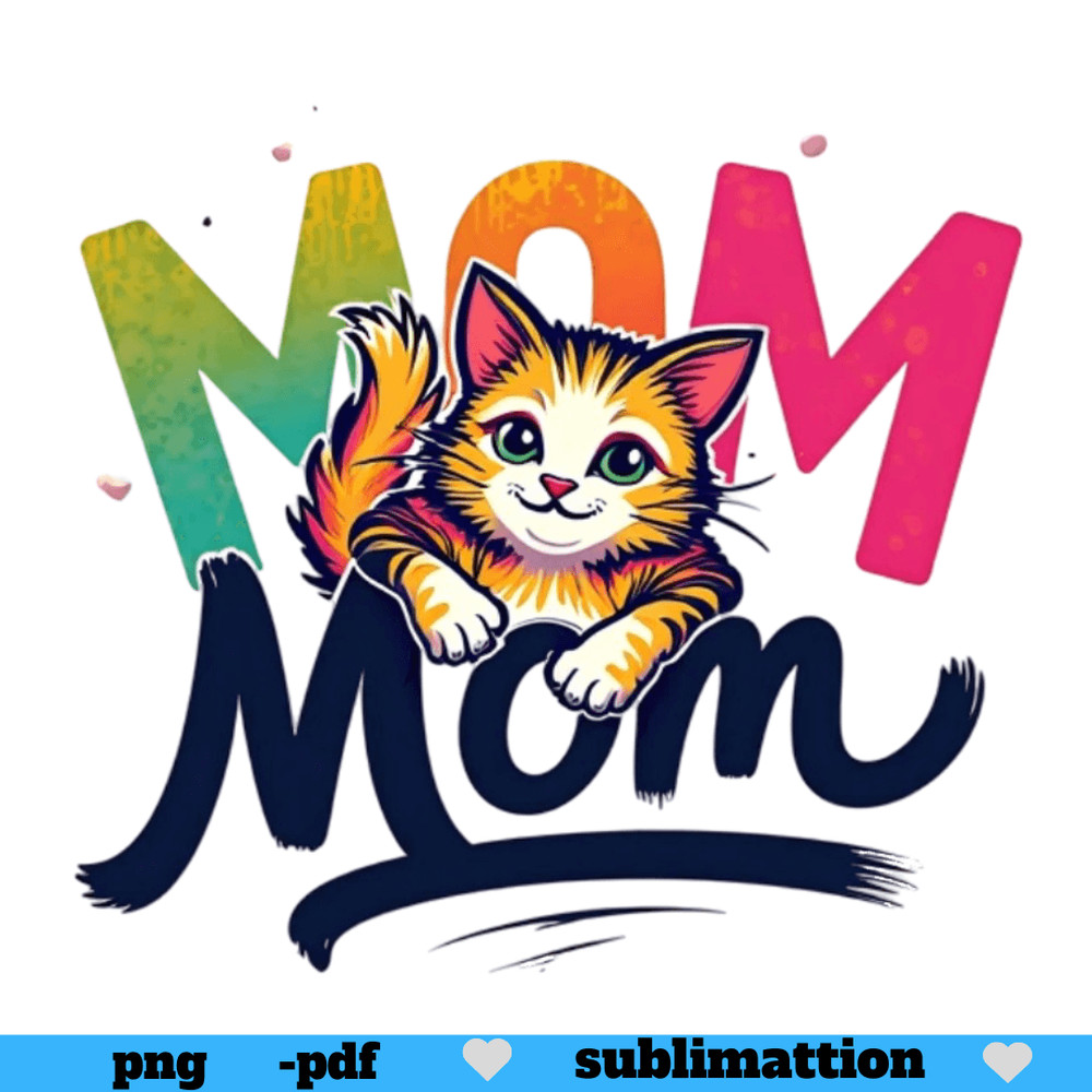 Cat Mom PNG Digital Download T Shirt Design Sublimation Designs Downloads Cat Png 0