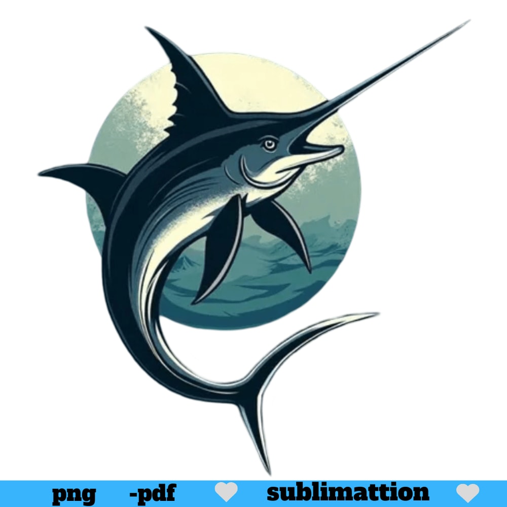 Marlin Fish Clipart Marlin Fish Clipart PNG Fishing Digital Graphic Instant Download Marlin Printa 0
