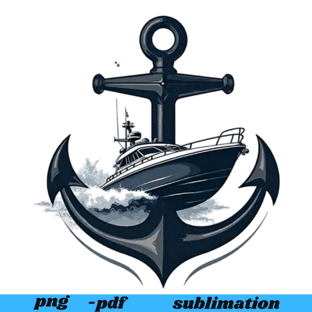 Sail The Seas PNG Nautical Anchor TShirt Design Maritime Ocean Graphic Sailor Adventure Art Tattoo 0