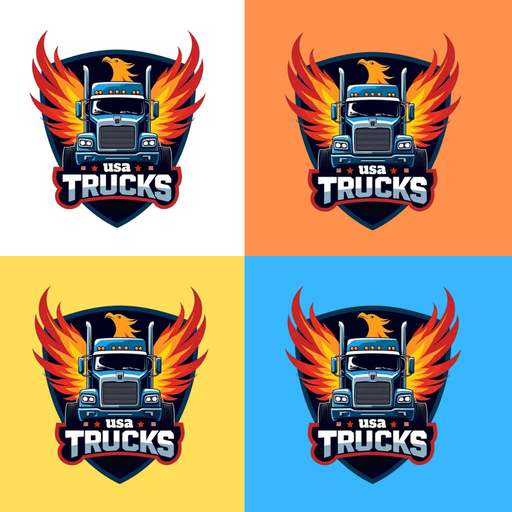 Convoy Truck Sublimation Graphic USA Flag Semi Truck Digital Design For Patriotic Crafts TShirts M 2