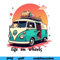 Retro Van Sunset Illustration Vintage Palm Tree Surf Art For TShirts Posters And BeachThemed Home 0
