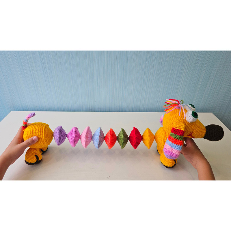 Handmade Crochet Multicolor Educational Dog 0