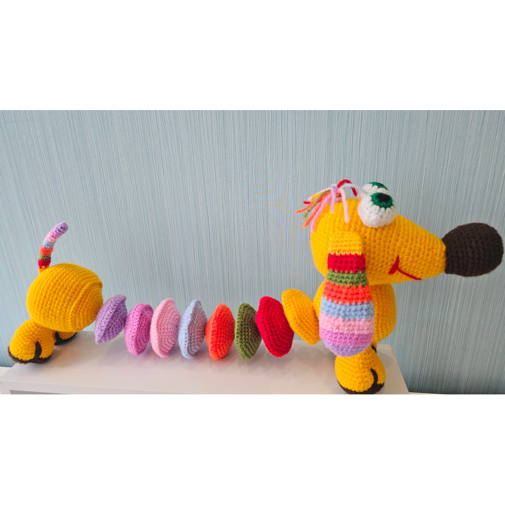 Handmade Crochet Multicolor Educational Dog 2
