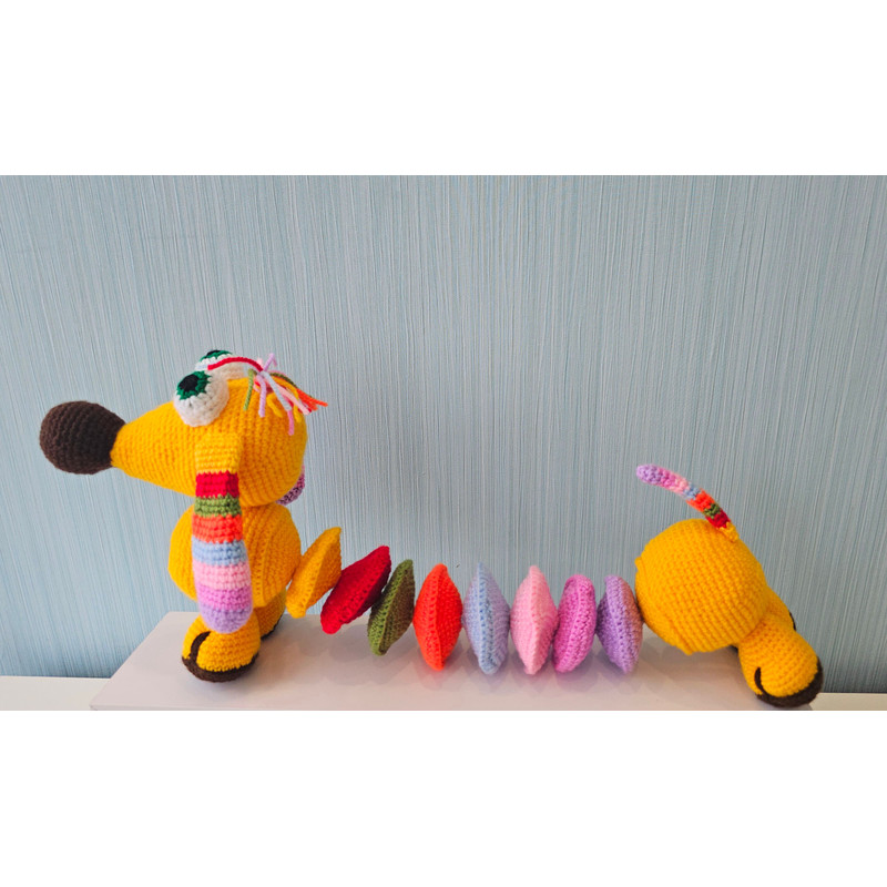 Handmade Crochet Multicolor Educational Dog 4