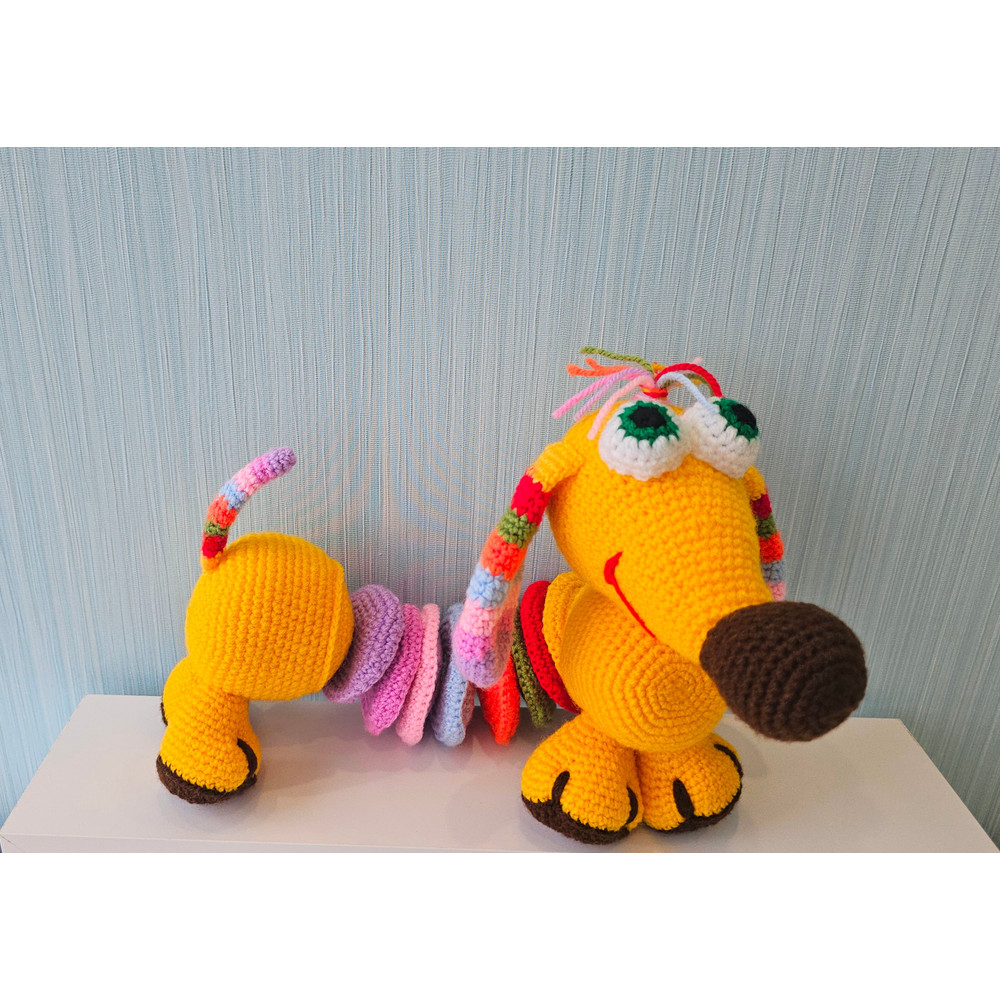 Handmade Crochet Multicolor Educational Dog 5