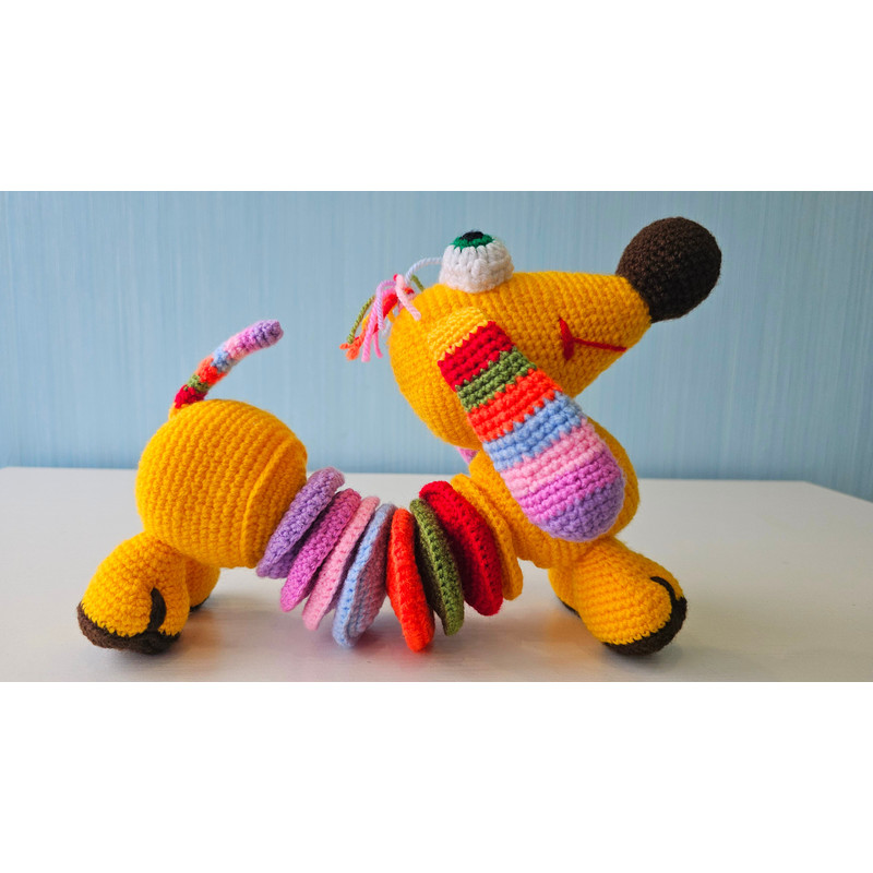 Handmade Crochet Multicolor Educational Dog 7