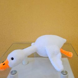 handmade crochet super soft and big white plush goose