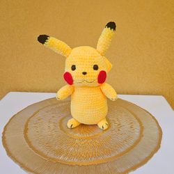 handmade crochet plush pokemon pikachu