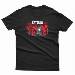 black catzilla cute men's t-shirt