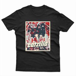 black catzilla retro men's t-shirt