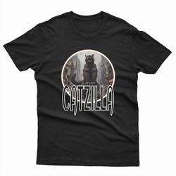 catzilla cat standing in a destroyed city men's t-shirt
