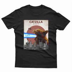catzilla giant cat with mouth lasers men's t-shirt