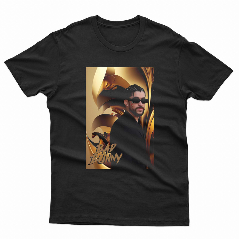 Bad Bunny Gold Background TShirt 0