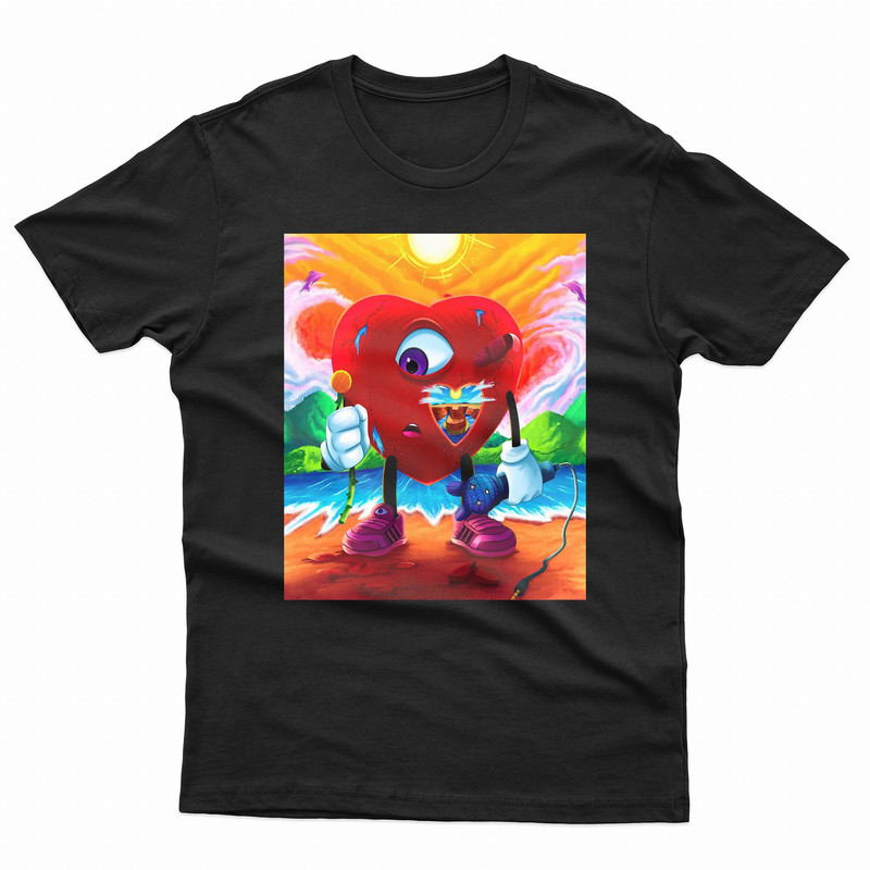 Bad Bunny Red Heart Singing TShirt 0