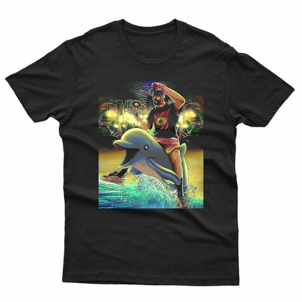 Bad Bunny Riding A Dolphin TShirt 0